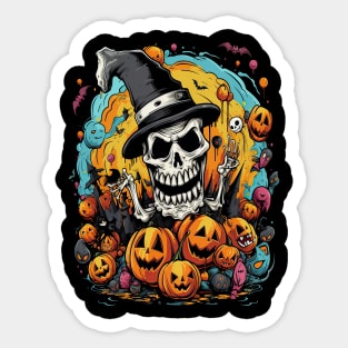 Halloween Magic Skeleton Sticker